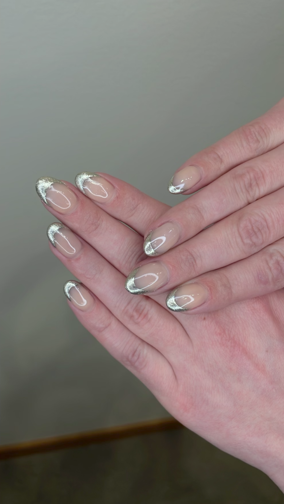 Gel Glitter French Tip Pure Nails Madison WI
