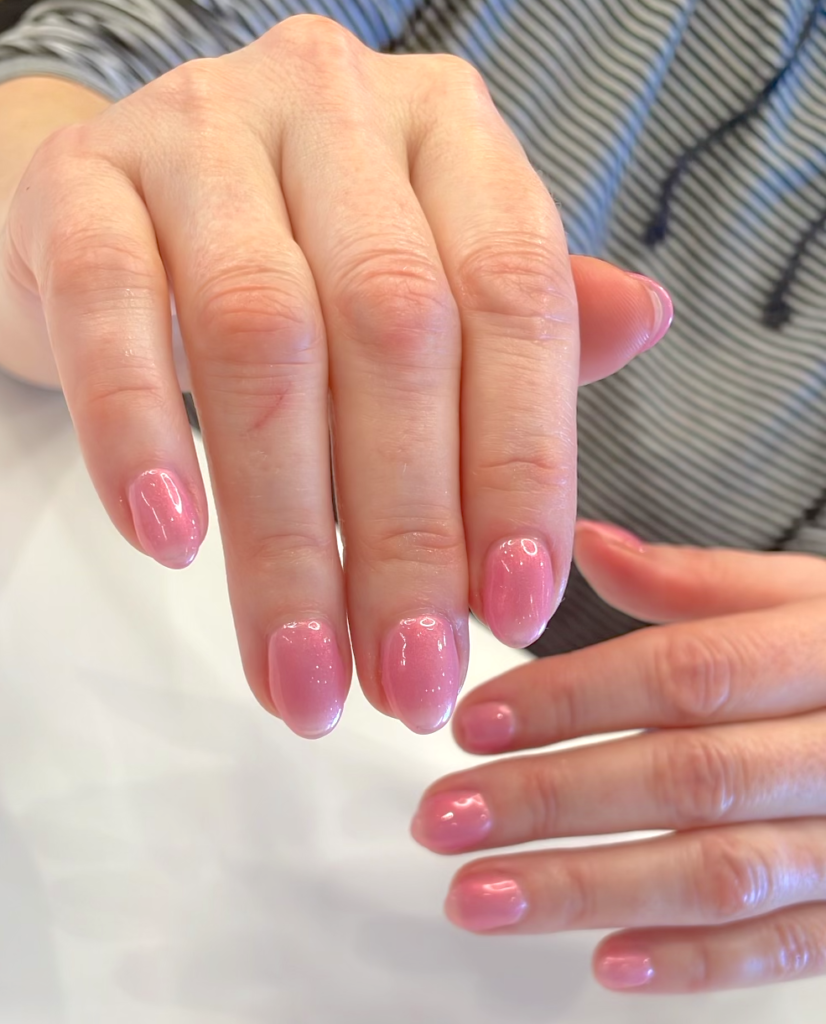 Gel Manicure Pink Chrome Pure Nails Madison WI