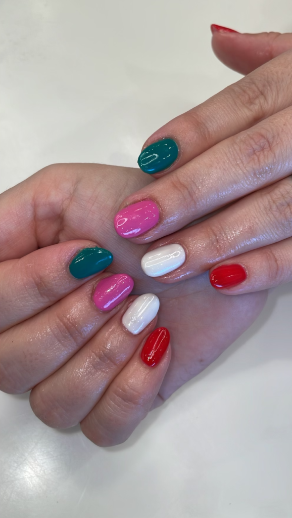 Gel Nails Multi Colored Manicure Pure Nails Madison WI