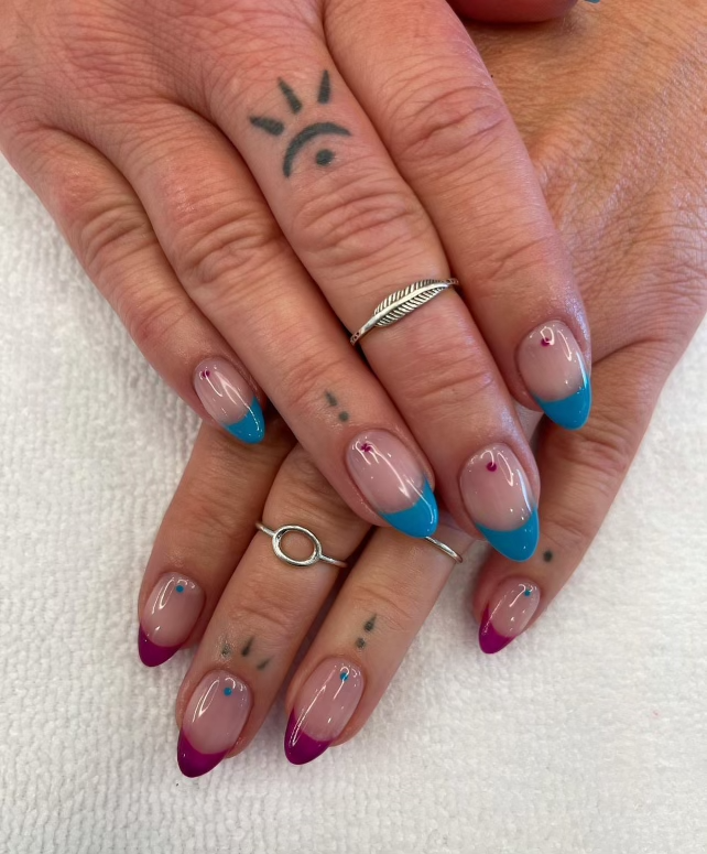 Gel Manicure Blue Purple French Pure Nails Madison WI