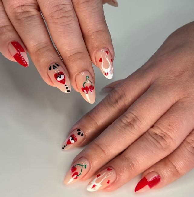 Intricate Valentines Day Nail Art Pure Nails Madison WI
