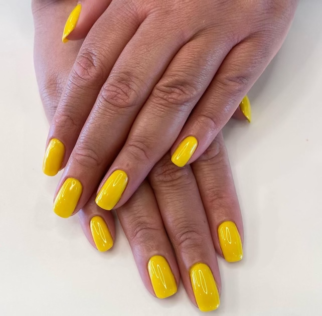 Yellow Gel Manicure Pure Nails Madison WI