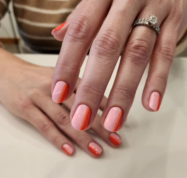 Gel Manicure Orange Sunset Nails Pure Nails Madison WI
