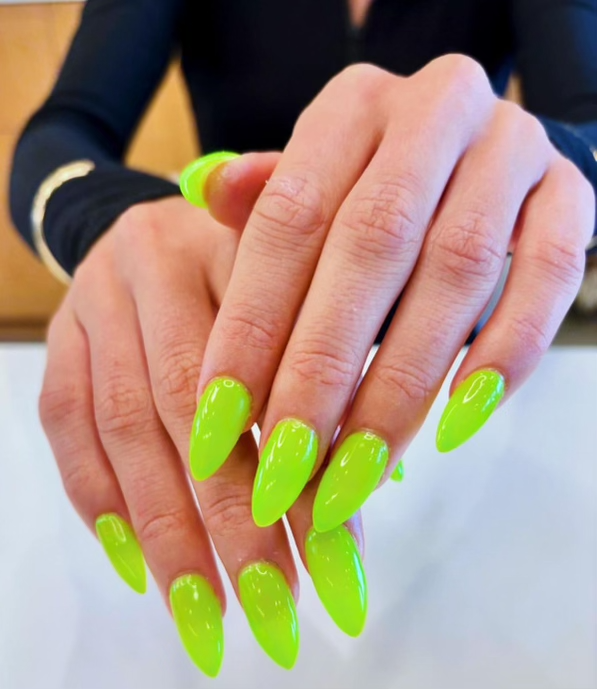 Gel Manicure Bright Green Pure Nails Madison WI