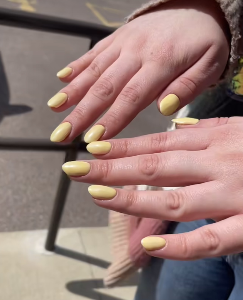 Gel Manicure Pastel Yellow Chrome Pure Nails Madison WI