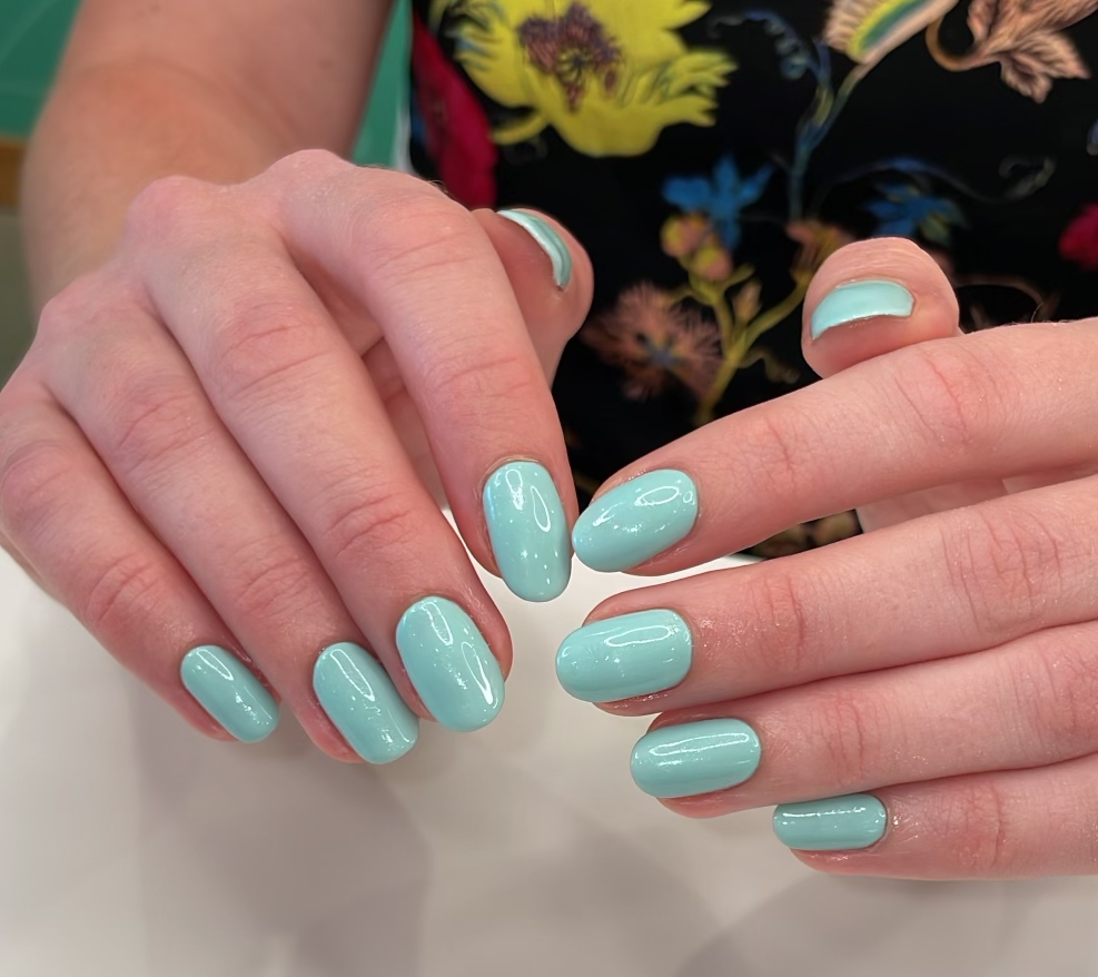 Gel Manicure Mint Green Pure Nails Madison WI