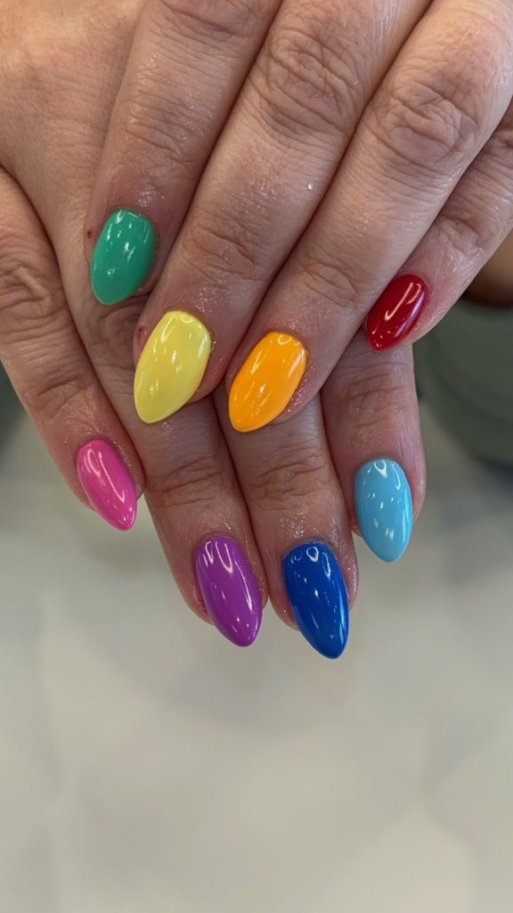 Sculpt Manicure Rainbow Nails Pure Nails Madison WI