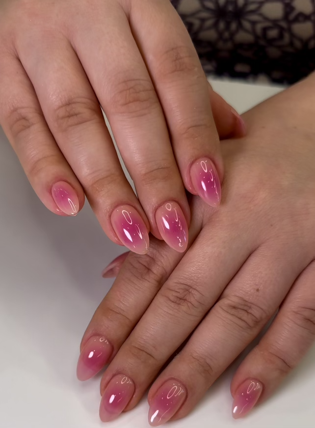 Gel Manicure Pink Aura Nails Pure Nails Madison WI