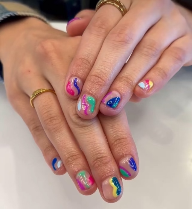 Abstract Colorful Manicure Pure Nails Madison Wisconsin