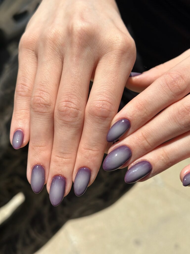 Purple Grey Aura Nails Gel Manicure Pure Nails Madison Wisconsin