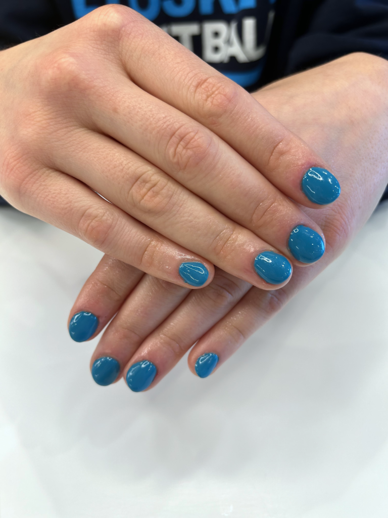 Blue Gel Manicure Pure Nails Madison Wisconsin