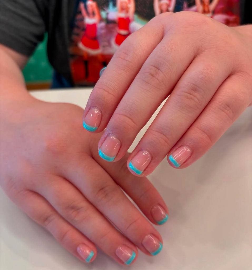 Colored French Tip Gel Manicure Pure Nails Madison Wisconsin